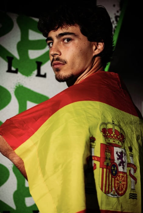 Alvaro with the Spanish flag