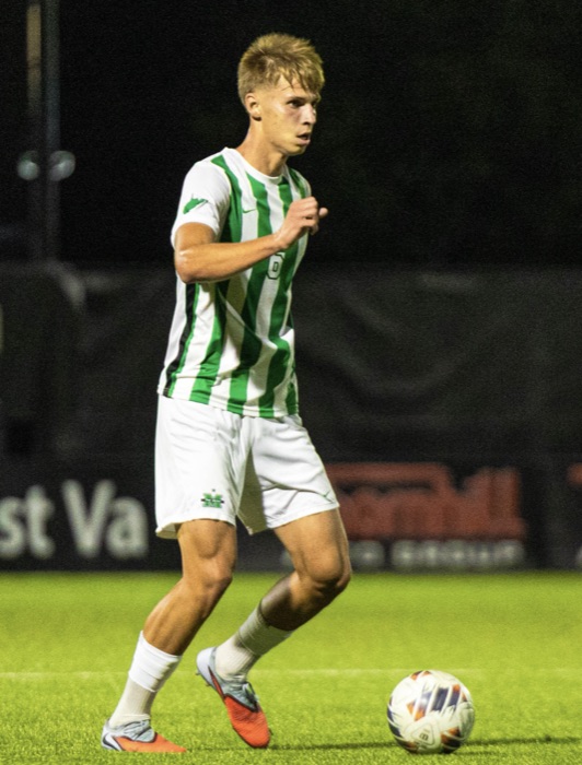 Nikita Pakhomov on the ball